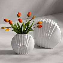 Modern minimalist living-room table soft decorations white Chinese ceramic dry flower vase pendulum flower floral flower