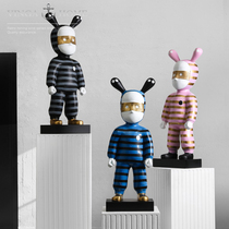 Cartoon abstract figure sculpture large floor decoration living room TV cabinet model room decoration art soft decoration