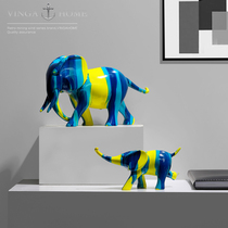 vingahome creative light lavish art Elephant swing parlor Living room Xuanguan TV cabinet Soft decorations Merchants