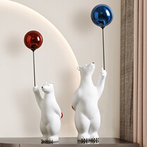 Creative balloon polar bear tea table TV cabinet living room ornaments large floor decoration housewarming new home gifts