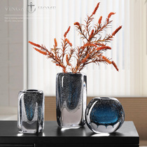 Simple modern high-end glass vase ornaments living room dining table tea table model room TV cabinet flower arrangement home decoration
