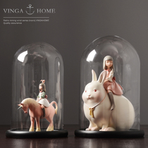 Nordic style modern glass cover decoration clothing store coffee shop display decoration decoration soft living room decoration