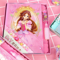 Password lock diary notebook girl DIY diary rhinestone Pearl Princess with lock notepad primary school students