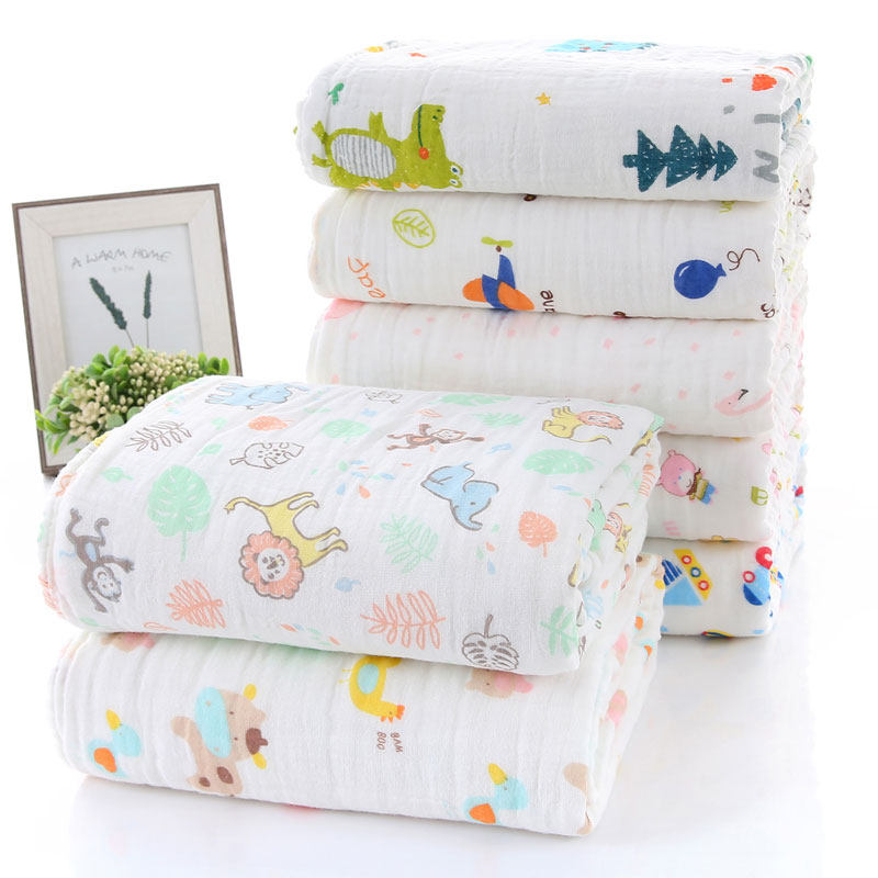 Baby bath towel Super soft absorbent baby cotton gauze blanket blanket cover blanket Newborn bath towel Quilt Children's bathrobe