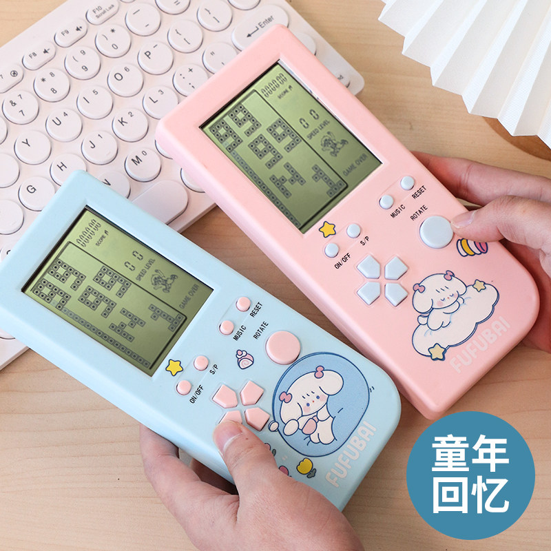 Ins trend big screen handheld Tetris game console decompresses nostalgic classic video game creative gifts