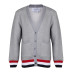 v-cổ khóa Thom Browne diwled ba màu đan viền áo khoác cardigan 