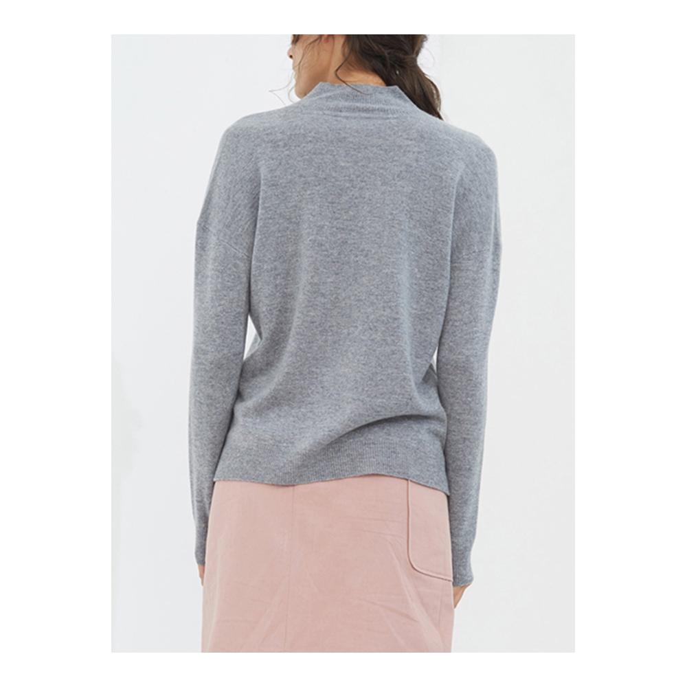 WDLS Vidolas Grey đơn giản cổ cao thời trang trăm cashmere áo len áo len nữ len của