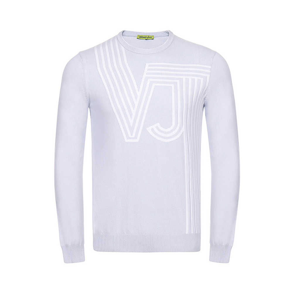 Versace Jeans Couture đa màu áo len knitsweater màu bông vòng cổ phong cách giản dị của nam giới.