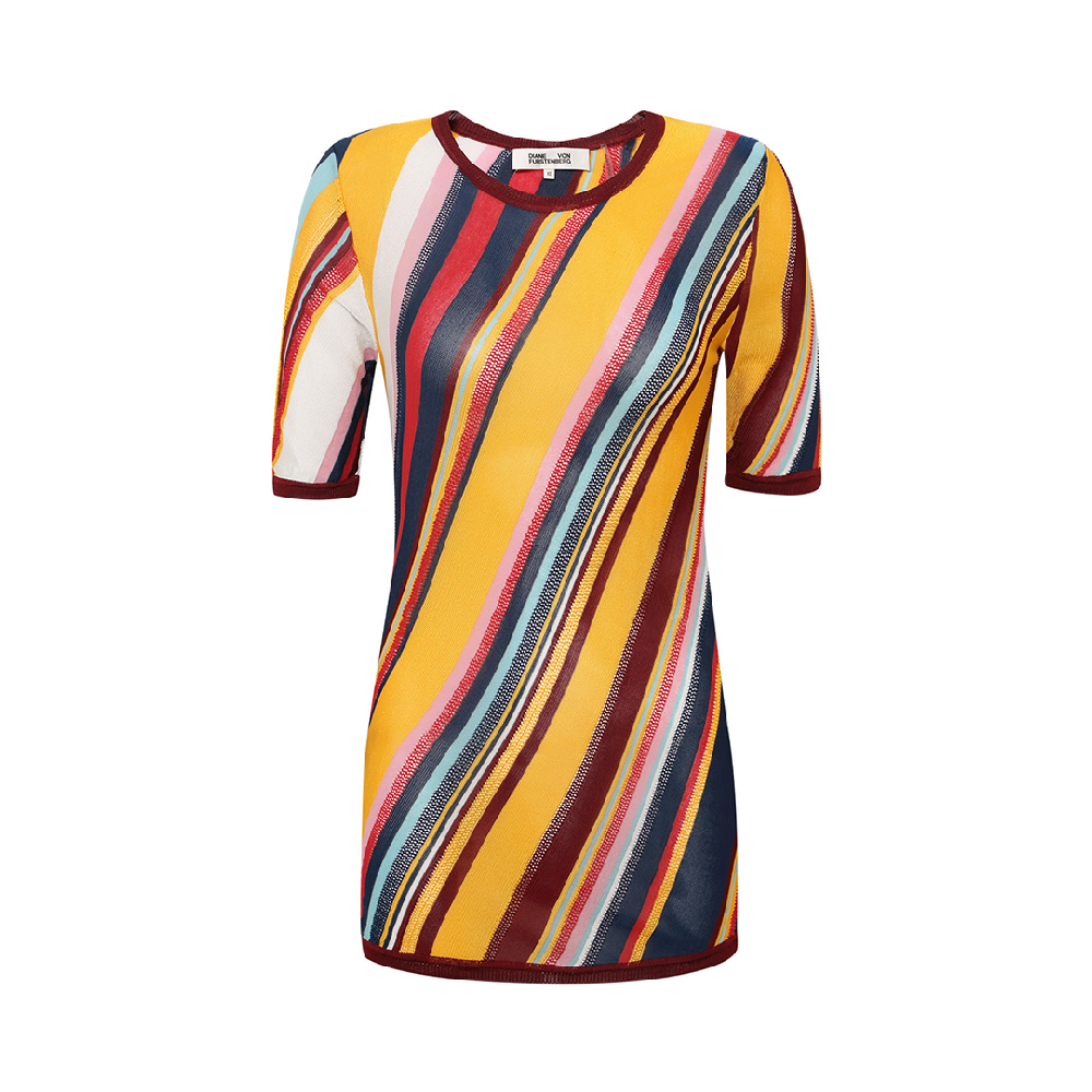 Купить Диана фон Фюрстенберг Спектр желтый цвет радуга полоса куртка ...