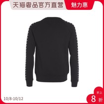 GATEONE Black Nail Bead Polka Dot Joker Classic Round Neck Mens Autumn and Winter Long Sleeve Pullover Sweater Men Mens Handsome Casual