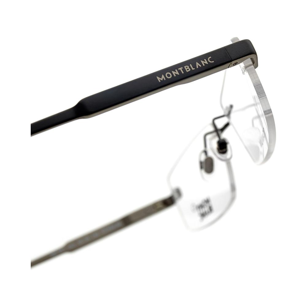 Bán trước kính Montblanc khung đen hình chữ nhật không khung mắt kính rayban