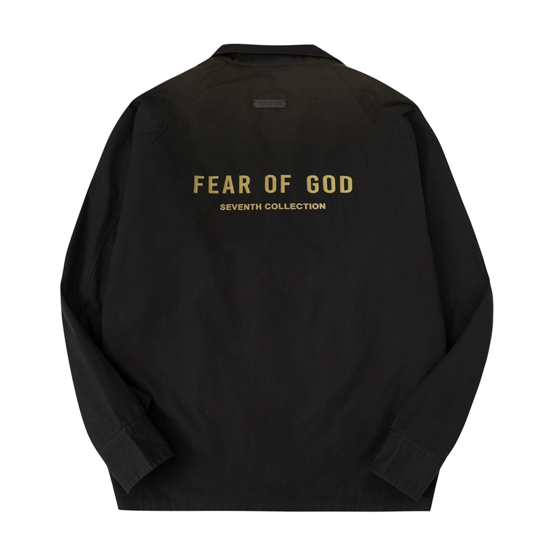 Roaring little eyes Fear of the god 7TH Main line FOG flocking embroidered LOGO washed coach jacket jacket