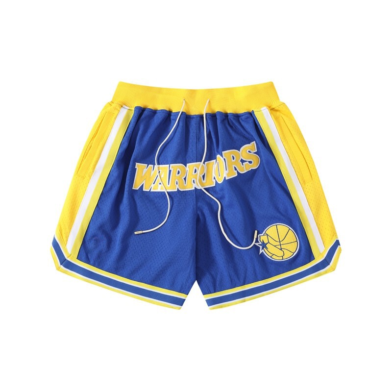 Roaring Little Eyes Just Don Warriors Retro High Street Mesh Embroidered Casual Shorts