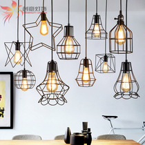 American Nordic creative restaurant bar retro industrial wind lamps Warehouse clothing store aisle Art small chandelier