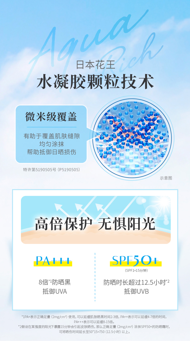 花王旗下 碧柔Biore 多效保湿隔离防晒乳 50ml SPF50+ 图3