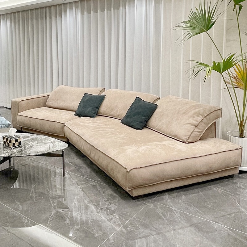 Italian Minimalist Budapest Irregular Corner Sofa Living Room Light Luxury Tech Fabric Sofa down Fabric Matte Fabric