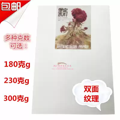 Baoding Baohong watercolor paper Sketch paper Coarse and fine grain wood pulp 300g 180g230 full open paper Folio paper