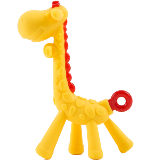 Baby teething stick silicone teether artifact baby teething aid can be boiled giraffe fully soft 0-1 years old bite