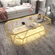 Simple modern double-layer coffee table living room tempered glass small apartment creative net red ins art marble Nordic