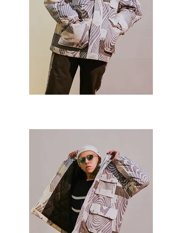 Mùa đông mới lỏng nhiều túi dụng cụ cotton quần áo oversize cotton jacket áo khoác cotton dày áo khoác nam và nữ áo phao dáng dài