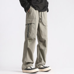 Wukong ມີໃນສະຕັອກ trendy brandy American functional style ໂສ້ງ sweatpants ສີແຂງຊື່ສໍາລັບຜູ້ຊາຍແລະແມ່ຍິງ, trousers ວ່າງ trendy versatility