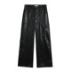 Wukong ຢູ່ໃນສະຕັອກ American retro functional style black niche leather pants men's trendy brand loose loose casual wide leg trousers