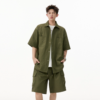 Summer slack workwear short-sleeved shirt casual suit