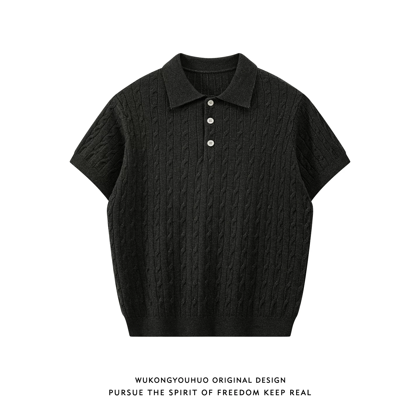 Ретро-к knitted polo, футболка с коротким рукавом, oversize