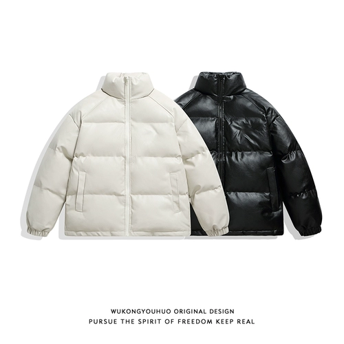 悟空有货 Полиуретановый черный зимний пуховик подходит для мужчин и женщин, в американском стиле, увеличенная толщина