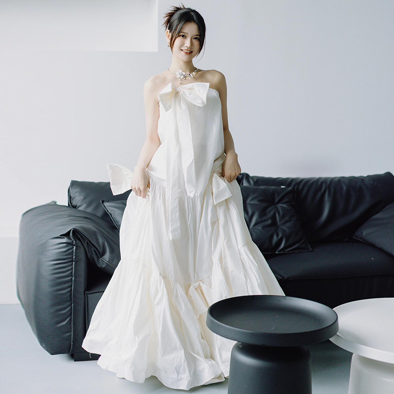 Morning Gown Bride High-End Niche Korean-Style Strapless Forest-Style Light Wedding Dress New Chinese Style Plus Size Engagement Dress