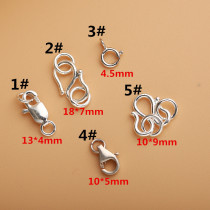 S925 sterling silver bracelet necklace Connecting buckle Spring buckle DIY jewelry accessories Plug buckle Pendant buckle Lobster buckle Silver jewelry