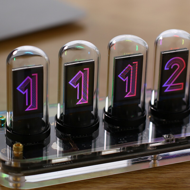 Novellife Tube-Rgb Pseudo-Nixie Tube Clock Desktop Ornament Gaming Boyfriend Gift Steins;Gate