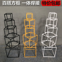 New wedding props road guide ornaments wedding geometric box iron decoration Iron Gold Iron Road introduction