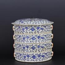Jingdezhen Art Porcelain Factory pastel branch-shaped food box candy box hand-painted old porcelain home Chinese style ancient ornaments