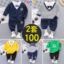 Wisdom Bubble Childrens Clothing 1-2-3-5 Years Old Boys Autumn Suits Sports Cartoon One Year Old Baby Kids Clothes