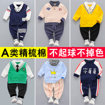 Boys autumn suits 1-5 years old boy baby autumn two-piece set one-year-old half-infant childrens clothing spring and autumn western style