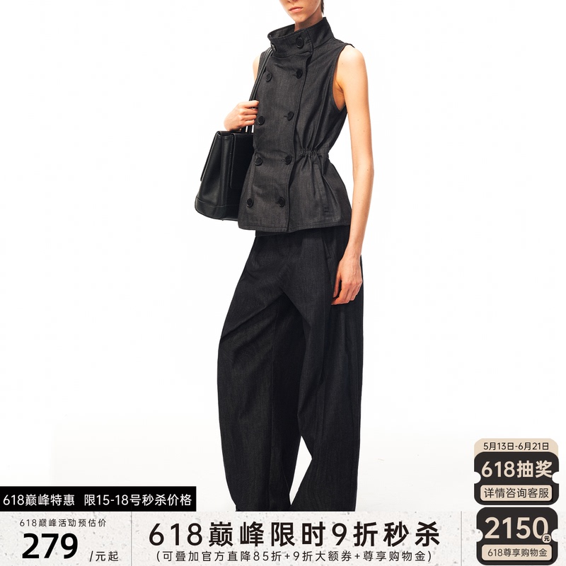 Jcaesar Women Adventure Stand Collar Genuine Leather Vest High-Quality Xinjiang Cotton Lightweight Genuine Leather Double-Breasted Design Jcaesar Women Adventure Stand Collar Genuine Leather Vest High-Quality Xinjiang Cotton Lightweight Genuine Leather Double-Breasted Design