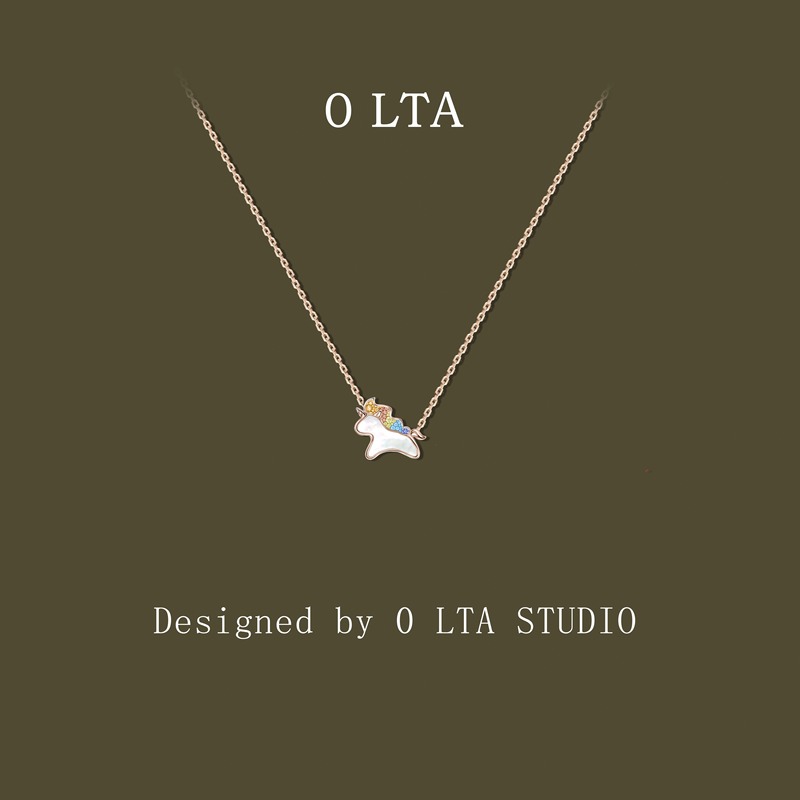 Hong Kong "Designer" 0 Lta White Mother-Of-Pearl Unicorn Necklace for Women 2024 New Model Light Luxury Niche Hong Kong "Designer" 0 Lta White Mother-Of-Pearl Unicorn Necklace for Women 2024 New Model Light Luxury Niche