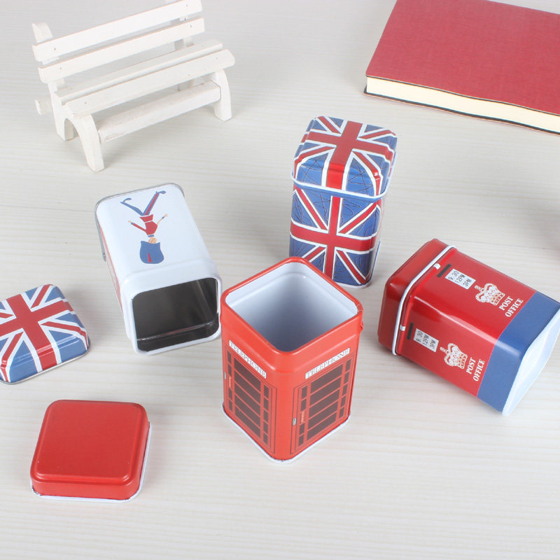 British style candy box Tinplate mini small iron box Mini square toothpick box Non-toxic environmental protection storage box