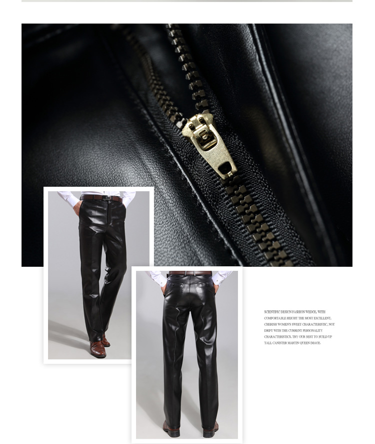 Pantalon cuir homme droit pour hiver - Ref 1487703 Image 15