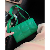 Autumn Lady Bag Package Advanced Sensation Soft Leather Embroidered Thread Plaid 2022 New Tide Fashion Single Shoulder Inclined Satchel Small Square Bag Woman