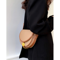 autumn ladies bag vintage womens saddle bag 2021 new autumn and winter contrast half round shoulder bag crossbody bag