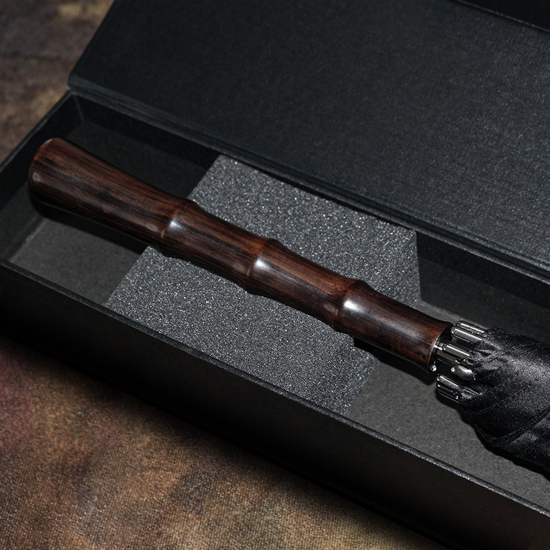 Umbrella long handle straight pole umbrella Car automatic umbrella Men's big double business rain s umbrella Vintage wooden handle umbrella custom