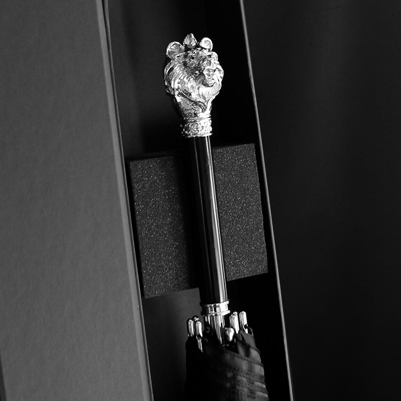 DanMunier beast design long handle umbrella light luxury creative custom automatic umbrella business car straight pole umbrella