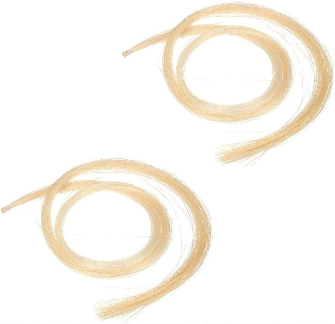 2 bundles of natural white violinist bow fur black matte fur brown horsehair woven brown horse mane 82-85cm