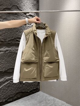 Autumn and winter men's stand collar down cotton vest 2026 new style