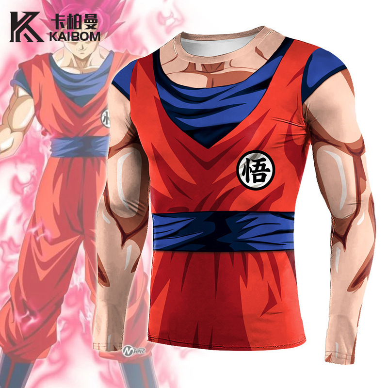 Cross-Border Hot Selling Dragon Ball Z Sun Wukong Martial Arts Suit Printed Long-Sleeved T-Shirt Fitness Sports Bodysuit Quick-Drying Cos Suit Cross-Border Hot Selling Dragon Ball Z Sun Wukong Martial Arts Suit Printed Long-Sleeved T-Shirt Fitness Sports Bodysuit Quick-Drying Cos Suit
