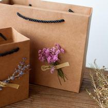 Dried flower material bag sticker sealing sticker gift packaging rabbit tail grass starry gypsophila lavender gift box real flower decoration