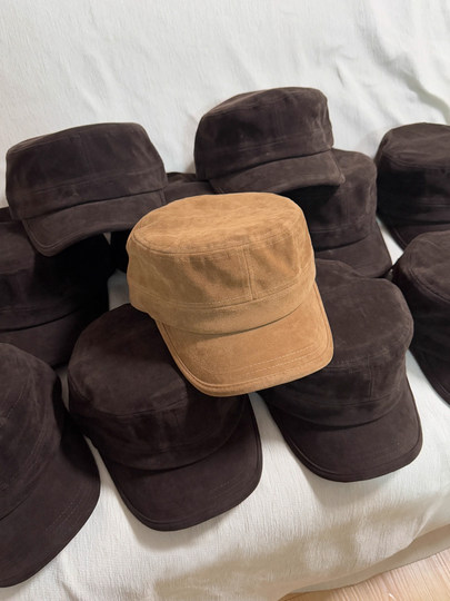 Korean retro brown flat-top equestrian hat with big head circumference, old money style beret, painter newsboy hat, autumn and winter large size