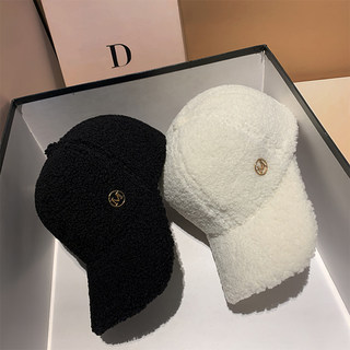 Korean Lamb Wool Baseball Cap for Women, Autumn and Winter, Versatile, Warm, Face-Slimming, Thickened Cap for Couples, Men's Hat